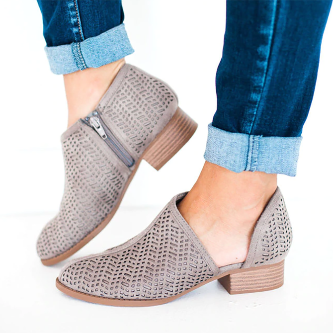 Women Fall Detailed Open Side Flat Sandals